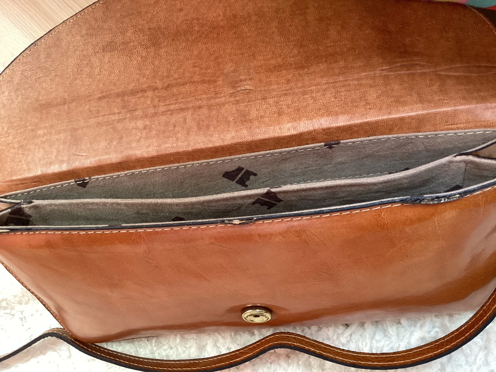 Bolsa de ombro em cor Cognac Jacques Esterel – photo 4